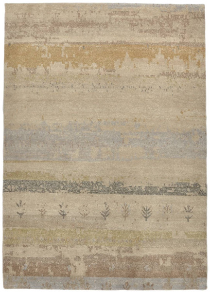Handgeknüpfter Designerteppich Wolle/Nessel - FINE NATURE