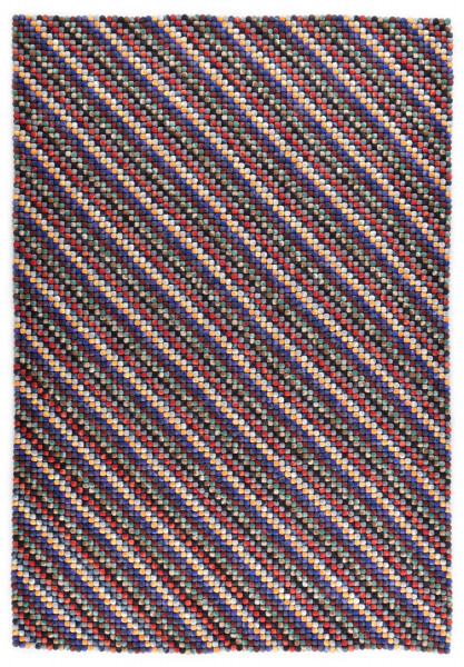 Handgearbeiteter Filzkugelteppich aus Schurwolle - 160x230cm