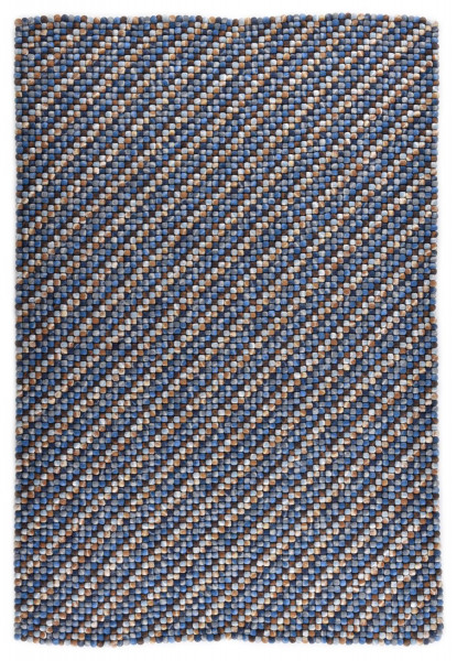 Handgearbeiteter Filzkugelteppich aus Schurwolle - 160x230cm