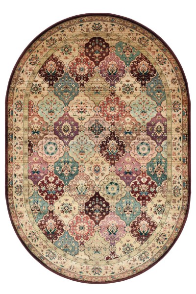 Kurzflorteppich Gabiro 208 - klassischer Wohnteppich mit Farbverlauf in warmen Farben