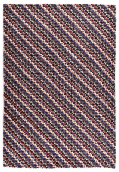 Handgearbeiteter Filzkugelteppich aus Schurwolle - 160x230cm