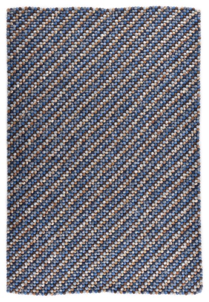 Handgearbeiteter Filzkugelteppich aus Schurwolle - 160x230cm