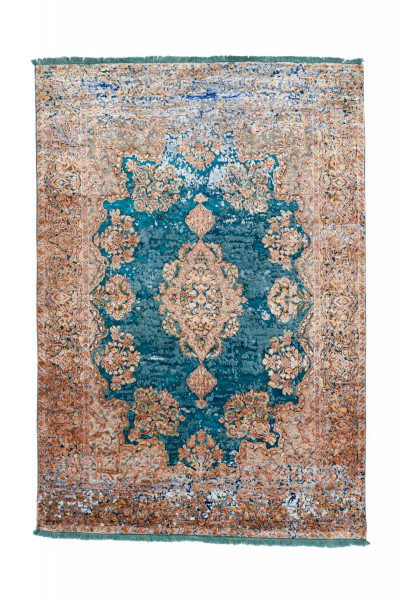 Handgeknüpfter Teppich aus Wolle und Viskose Sadra