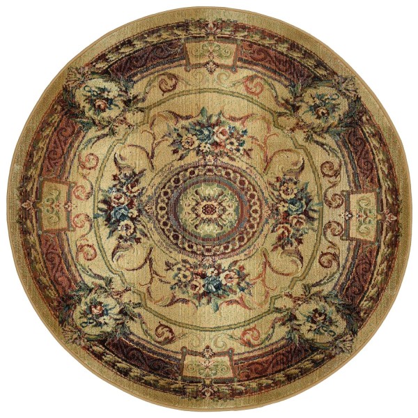 Kurzflorteppich Gabiro 856 - floraler Wohnteppich mit Farbverlauf in warmen Farben