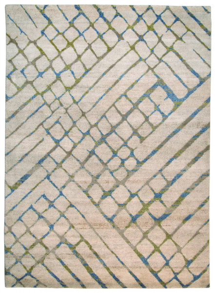 Handgeknüpfter Designerteppich Wolle/Nessel - FINE NATURE - 163 x 227 cm