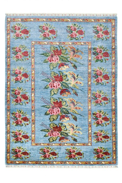 Pir Mahal - Handgeknüpfter Shawl Teppich aus Ghazni Wolle